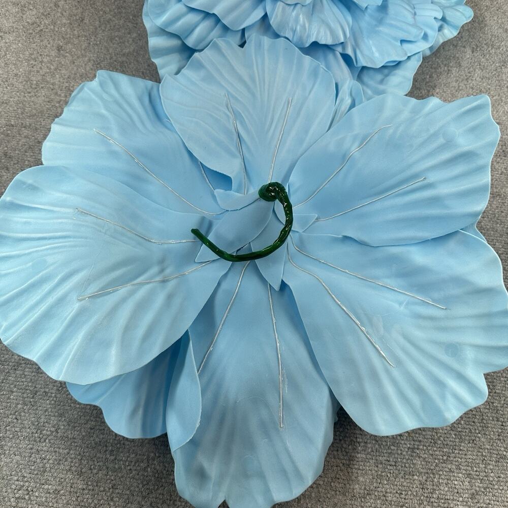 2 Giant 20” Light Blue Artificial Foam Flower Heads Wedding Party Backdrop Decor - Picture 3 of 3